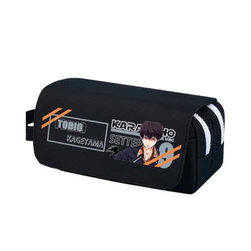 Jilijia Shoyo Hinata Federmäppchen Tobio Kageyama Anime Bedrucktes Federmäppchen Große Kapazität Schreibwaren Tasche Cartoon Aufbewahrung Stifttasche Studenten Schulbedarf Geschenke, Typ 1, 20x10CM von Jilijia