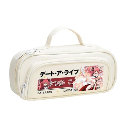 Jilijia Tokisaki Kurumi Federmäppchen für Jungen und Mädchen, Yatogami Tohka Himekawa Yoshino Anime Stifttasche Große Kapazität Cartoon Reißverschluss Federmäppchen Schulsaison Geschenke für Studenten von Jilijia