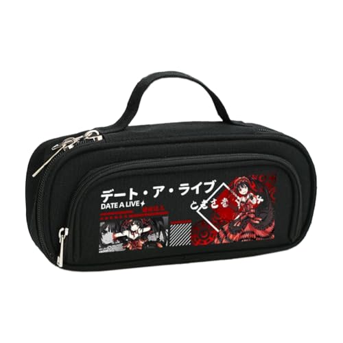 Jilijia Tokisaki Kurumi Federmäppchen für Jungen und Mädchen, Yatogami Tohka Himekawa Yoshino Anime Stifttasche Große Kapazität Cartoon Reißverschluss Federmäppchen Schulsaison Geschenke für Studenten von Jilijia