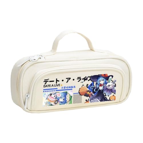 Jilijia Tokisaki Kurumi Federmäppchen für Jungen und Mädchen, Yatogami Tohka Himekawa Yoshino Anime Stifttasche Große Kapazität Cartoon Reißverschluss Federmäppchen Schulsaison Geschenke für Studenten von Jilijia