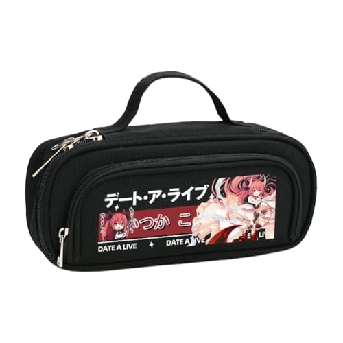 Jilijia Tokisaki Kurumi Federmäppchen für Jungen und Mädchen, Yatogami Tohka Himekawa Yoshino Anime Stifttasche Große Kapazität Cartoon Reißverschluss Federmäppchen Schulsaison Geschenke für Studenten von Jilijia