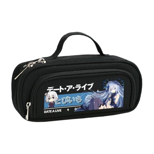 Jilijia Tokisaki Kurumi Federmäppchen für Jungen und Mädchen, Yatogami Tohka Himekawa Yoshino Anime Stifttasche Große Kapazität Cartoon Reißverschluss Federmäppchen Schulsaison Geschenke für Studenten von Jilijia