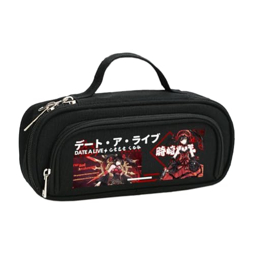 Jilijia Tokisaki Kurumi Federmäppchen für Jungen und Mädchen, Yatogami Tohka Himekawa Yoshino Anime Stifttasche Große Kapazität Cartoon Reißverschluss Federmäppchen Schulsaison Geschenke für Studenten von Jilijia