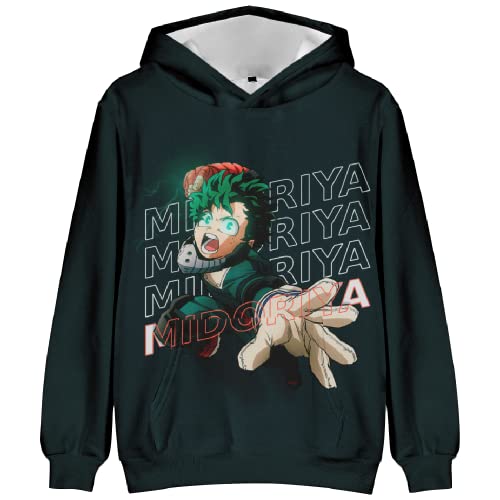 My Hero Academia Hoodie Neu 3D Digital Farbdruck Kapuzen-Sweatshirt Anime Midoriya Izuku Sweatshirt Unisex Pullover Pullover Hoodies MHA Sportmantel von Jilijia