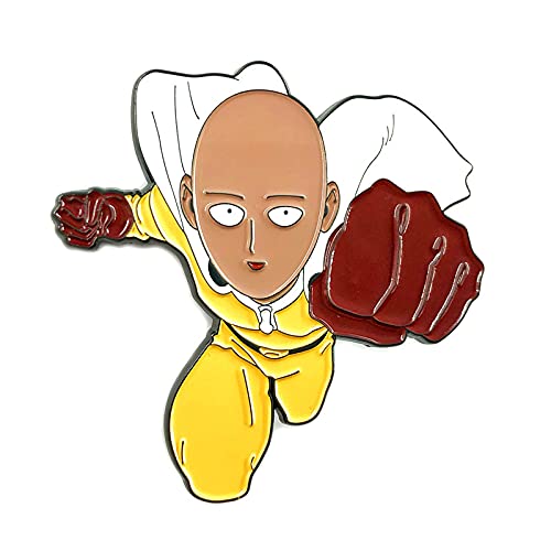 One Punch Man Brosche Anime Saitama/Tatsumaki Figur Brosche Clip Brosche Abzeichen Metall Anstecknadel Schmuck, 5 cm, Metall von Jilijia