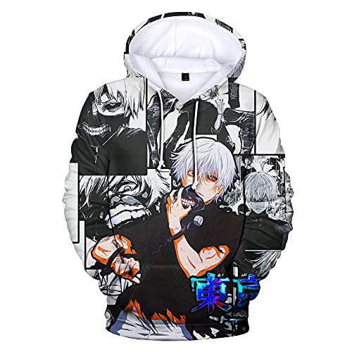 Tokyo Ghoul Hoodie Unisex Ken Kanek Sweatshirt Pullover Cosplay Jacke Mantel Trainingsanzug Oberbekleidung, Typ B, S von Jilijia