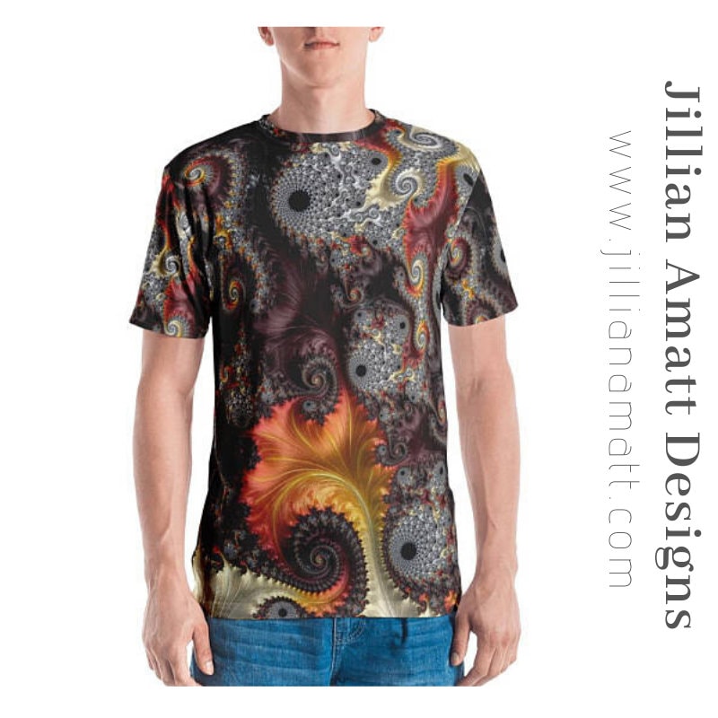 Männer Fraktal T-Shirt Heilige Geometrie Trippy Festival Fashion von JillianAmattDesigns