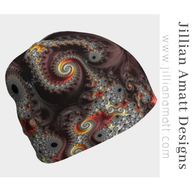Mütze Braun Orange Gelb Fractal Beanie, "Elegance" Sacred Geometry Festival Oder Rave Fashion Mütze Braun Orange Gelb Fractal Beanie, "Elegance" Sacred Geometry Festival Oder Rave Fashion von JillianAmattDesigns