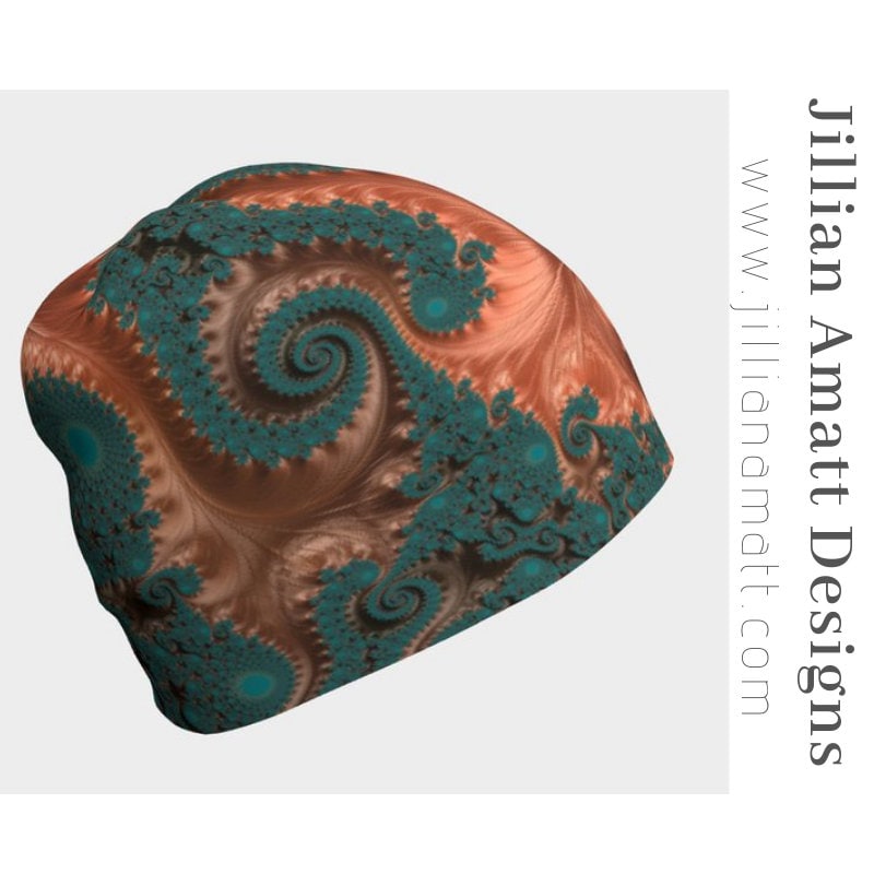 Mütze Kupfer Und Grün Fraktal Mütze, Heilige Geometrie Infinity Design Toque, Winter Kaltwetter Hut Mütze Kupfer Und Grün Fraktal Mütze, Heilige Geometrie Infinity Design Toque, Winter Kaltwetter Hut von JillianAmattDesigns