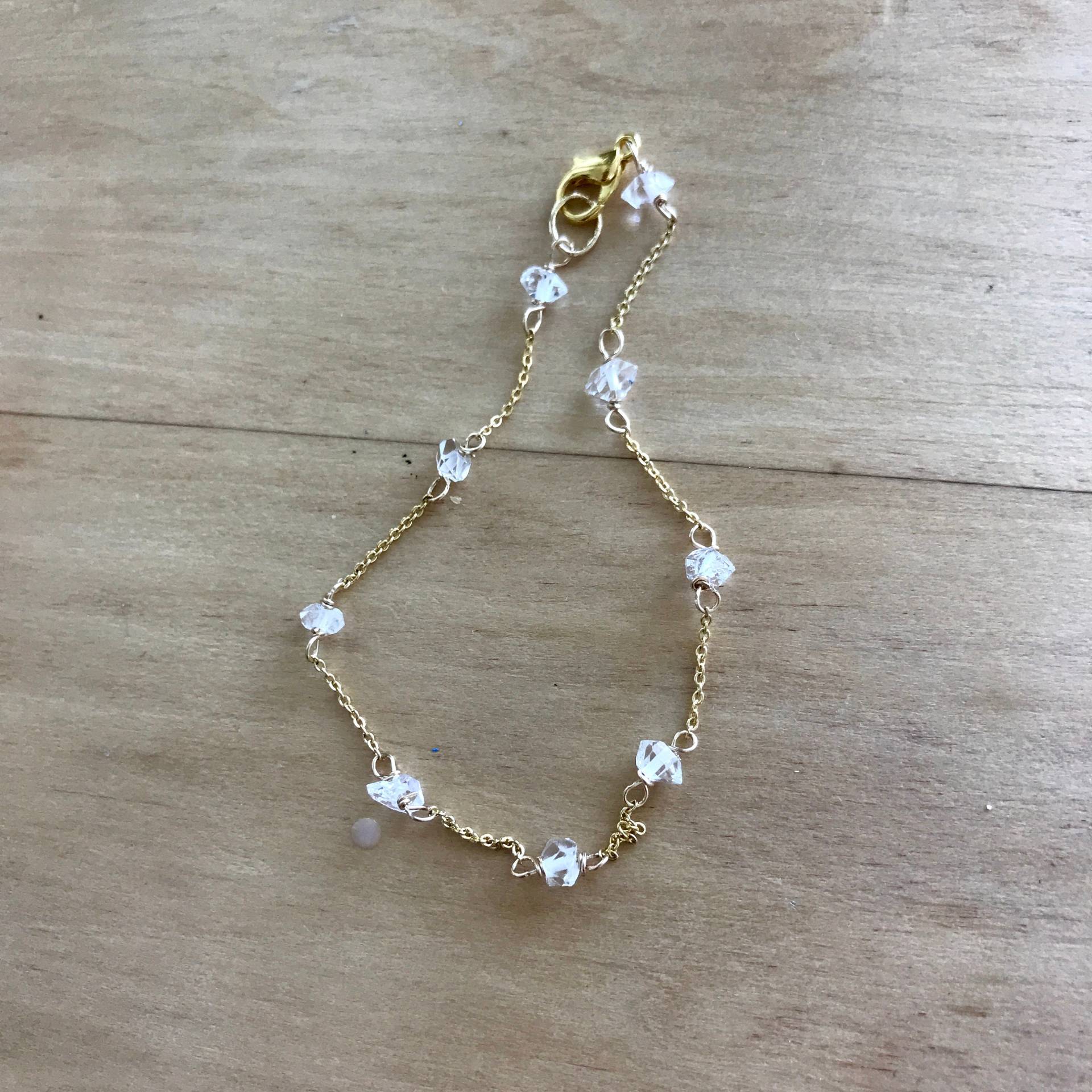 "Brilliant "Herkimer Diamant Station Armband"/Gelbgold Gefüllt." "Brilliant "Herkimer Diamant Station Armband"/Gelbgold Gefüllt." von JilliansSidenote