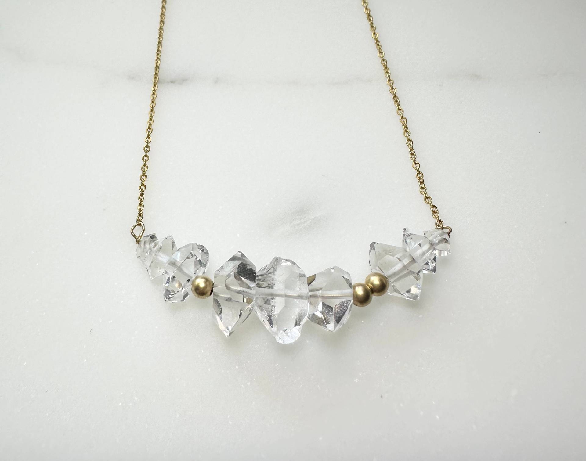 Herkimer Diamant Schwere Bar Halskette/Gelbgold Gefüllt Herkimer Diamant Schwere Bar Halskette/Gelbgold Gefüllt von JilliansSidenote