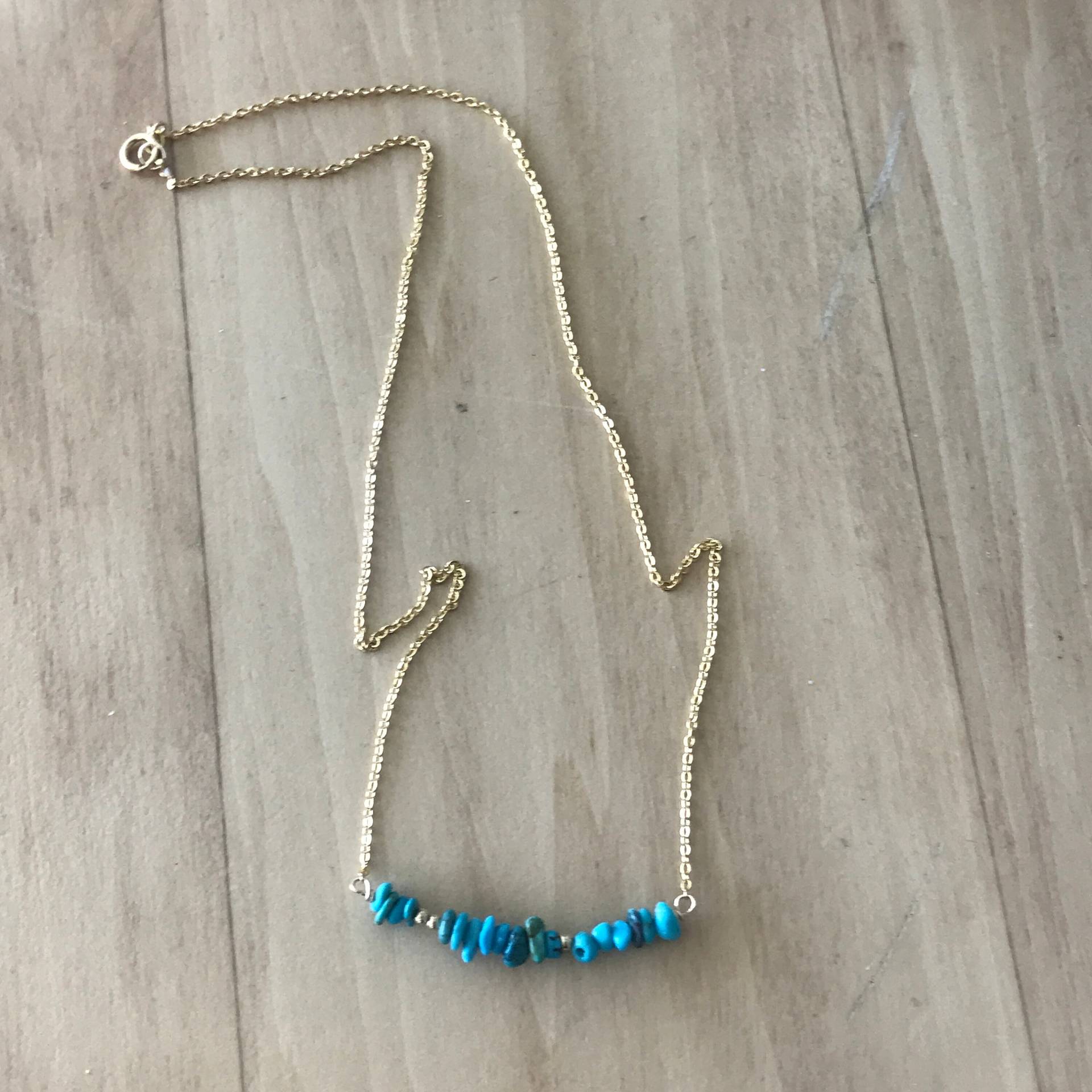 Türkis Bar Halskette/Gelbgold Gefüllt Türkis Bar Halskette/Gelbgold Gefüllt von JilliansSidenote