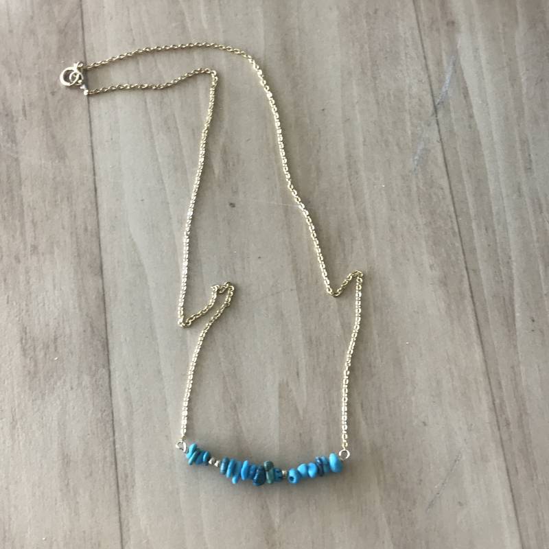 Türkis Bar Halskette/Gelbgold Gefüllt Türkis Bar Halskette/Gelbgold Gefüllt von JilliansSidenote