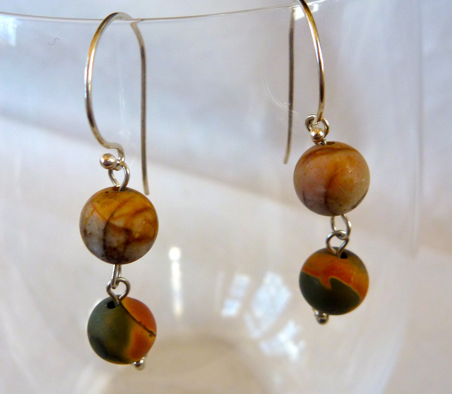 Matte Cherry Creek Jaspis Ohrringe Matte Cherry Creek Jaspis Ohrringe von JillzJewelry