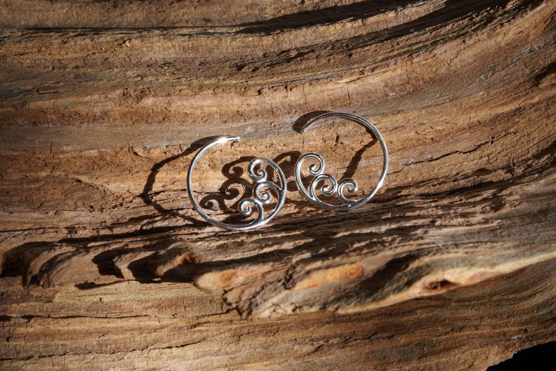 Kreolen, Ohrstecker Silber, Ohrringe Hängend Aus 925 Filigrane Form, Sterling Silberschmuck von JilsJewelryDesign