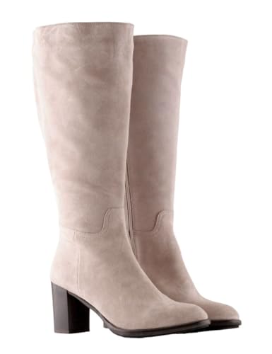 Jilsen Weitschaftstiefel Nina Suede | XL Schaftweite 40 | Beige | Absatz 8 | Größe 39 | Weiter Schaft von Jilsen