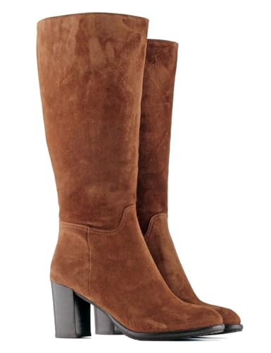 Jilsen Weitschaftstiefel Nina Suede | XL Schaftweite 48 | Chestnut | Absatz 8 | Größe 40 | Weiter Schaft von Jilsen