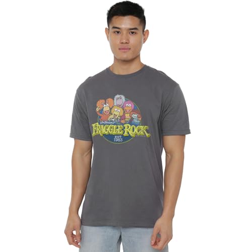 Jim Henson - Fraggle Rock Unisex Fraggle Rock Circle Logo, Charcoal T-Shirt, anthrazit, L von Jim Henson - Fraggle Rock