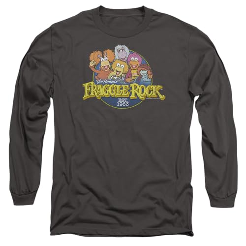 Jim Henson - Fraggle Rock Unisex Fraggle Rock Circle Logo Long Sleeve, Charcoal T-Shirt, anthrazit, M von Jim Henson - Fraggle Rock