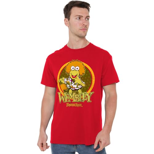 Jim Henson - Fraggle Rock Unisex Fraggle Rock Wembley Circle, Red T-Shirt, rot, L von Jim Henson - Fraggle Rock