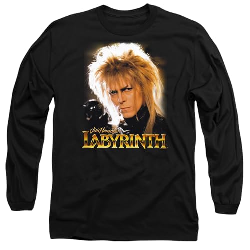 Jim Henson - Labyrinth Unisex Labyrinth Jareth Long Sleeve, Black T-Shirt, Schwarz, L von Jim Henson - Labyrinth