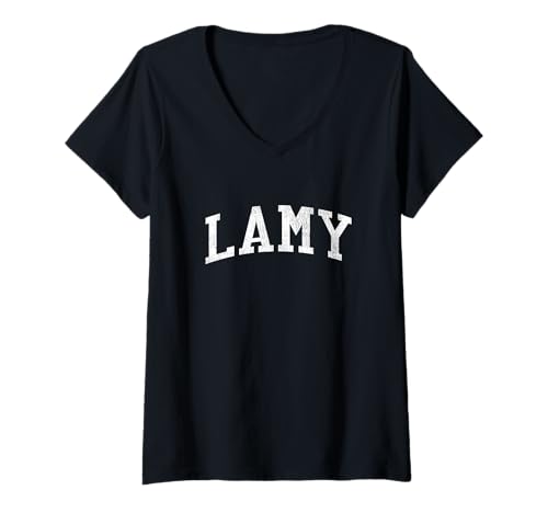 Damen Lamy NM Vintage Athletic Sports JS02 T-Shirt mit V-Ausschnitt Damen Lamy NM Vintage Athletic Sports JS02 T-Shirt mit V-Ausschnitt von Jim Shorts - Lamy New Mexico T-shirts & Tees