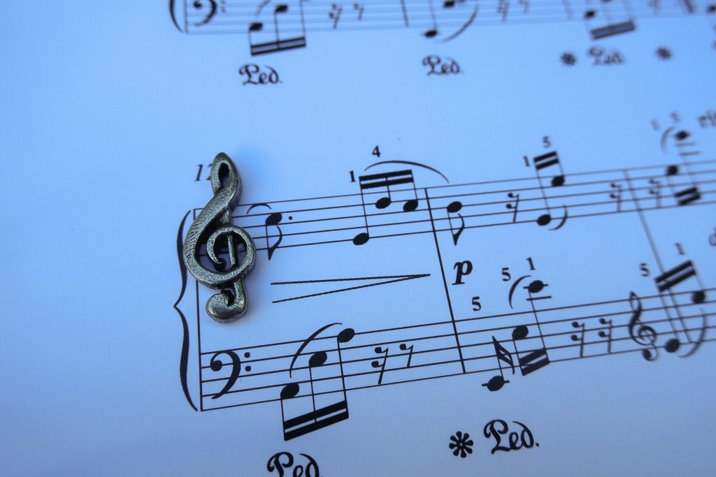 Zinn Violinschlüssel Anstecknadel - Musiklehrer Geschenk von JimClift