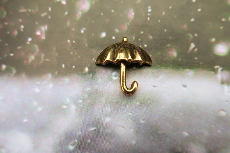 Regenschirm Gold Getauchter Zinn Revers Pin - Cc460G - Wetter, Regen von JimClift