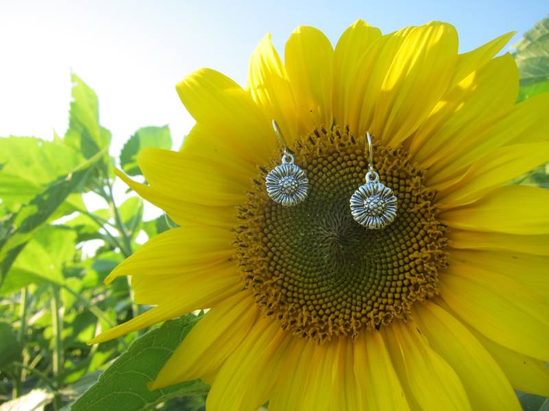 Sonnenblumen Ohrringe Aus Unserer Charmed Kollektion in Sterling Silber von JimClift