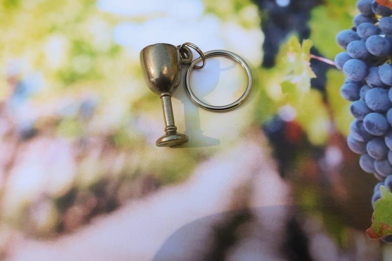 Weinglas Schlüsselanhänger - K142- Zinn Weingarten Und Weinweinweingut Geschenke von JimClift