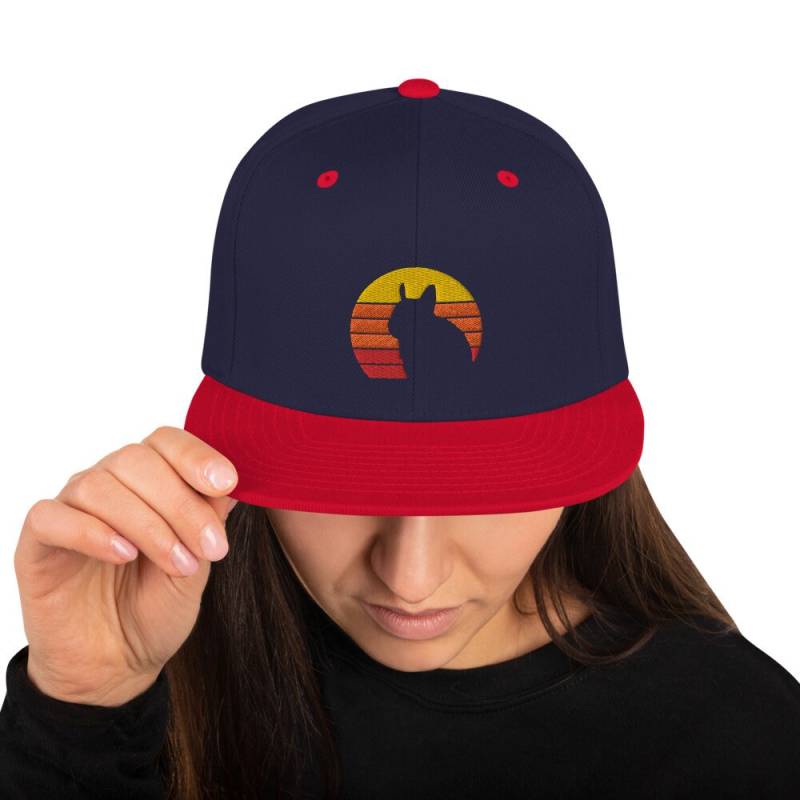 Degu Vintage Sun | Snapback Hat With Embroidery Retro Octodon Degus Sunset Gift For Holders & Owners Base Trucker Cap von Jimbeels