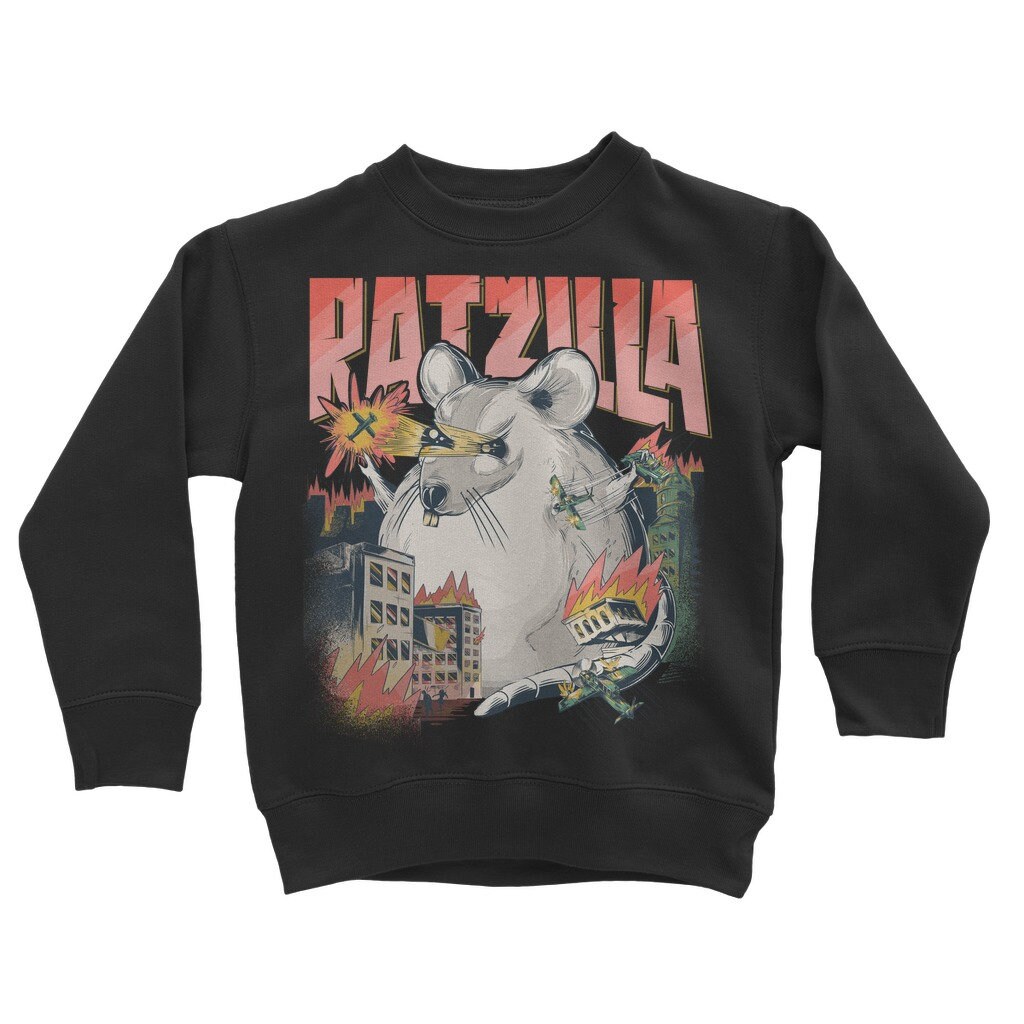 Funny Cool Ratzilla | Classic Kids Sweater Gift For Fancy Rat Holders Rats Owners Pullover For Children Cute Dangerous Rodent Monster von Jimbeels