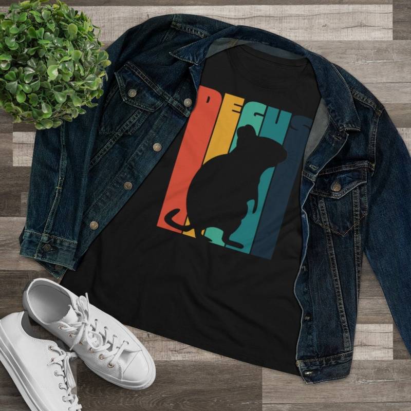 Lustiger Degu Spruch Top | Damen T-Shirt Geschenk Für Degubesitzerinnen Witziger Octodon Retro Degus Vintage Ladies Shirt von Jimbeels