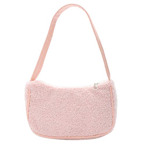 Jimenez Mode Neu Weiblich Quadrat Einkaufen Tasche QualitäT PlüSch Damen Handtasche Damen Achsel Schulter UmhäNgetaschen Rosa von Jimenez