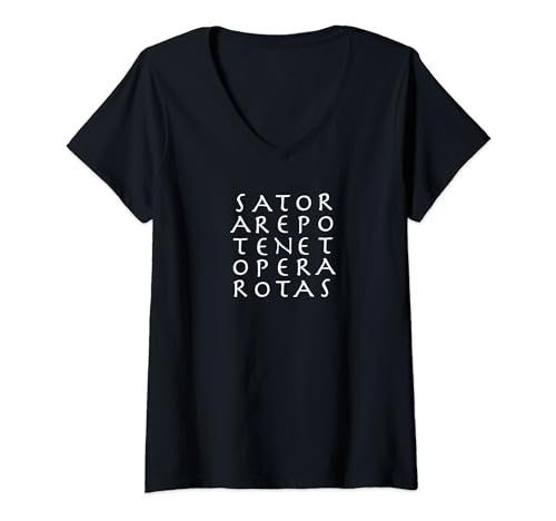 Damen Magisches Sator Quadrat Palindrom Für Linguisten T-Shirt mit V-Ausschnitt Damen Magisches Sator Quadrat Palindrom Für Linguisten T-Shirt mit V-Ausschnitt von Jimmo Designs