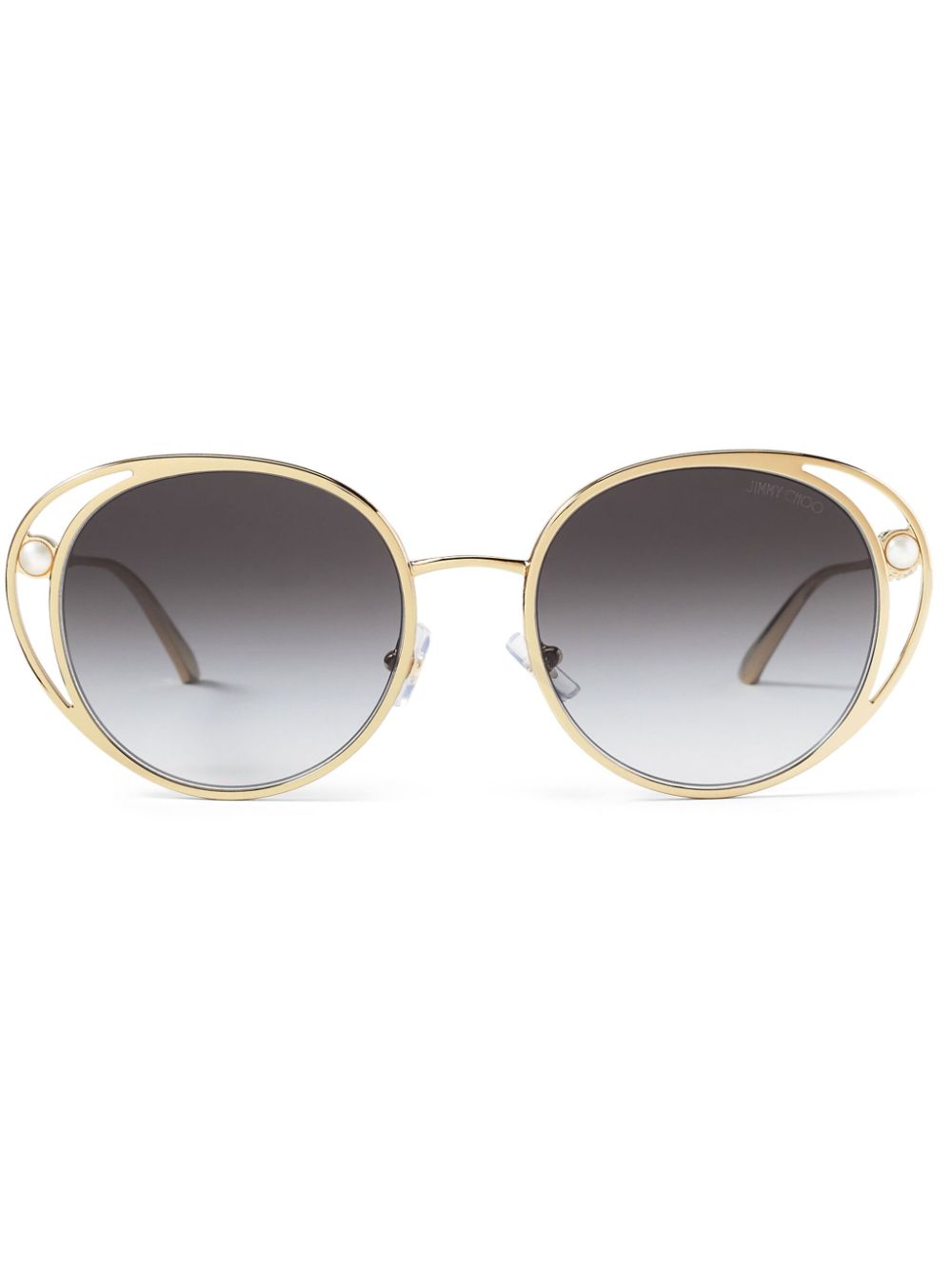 Jimmy Choo Eyewear Angela Sonnenbrille mit rundem Gestell - Gold von Jimmy Choo Eyewear