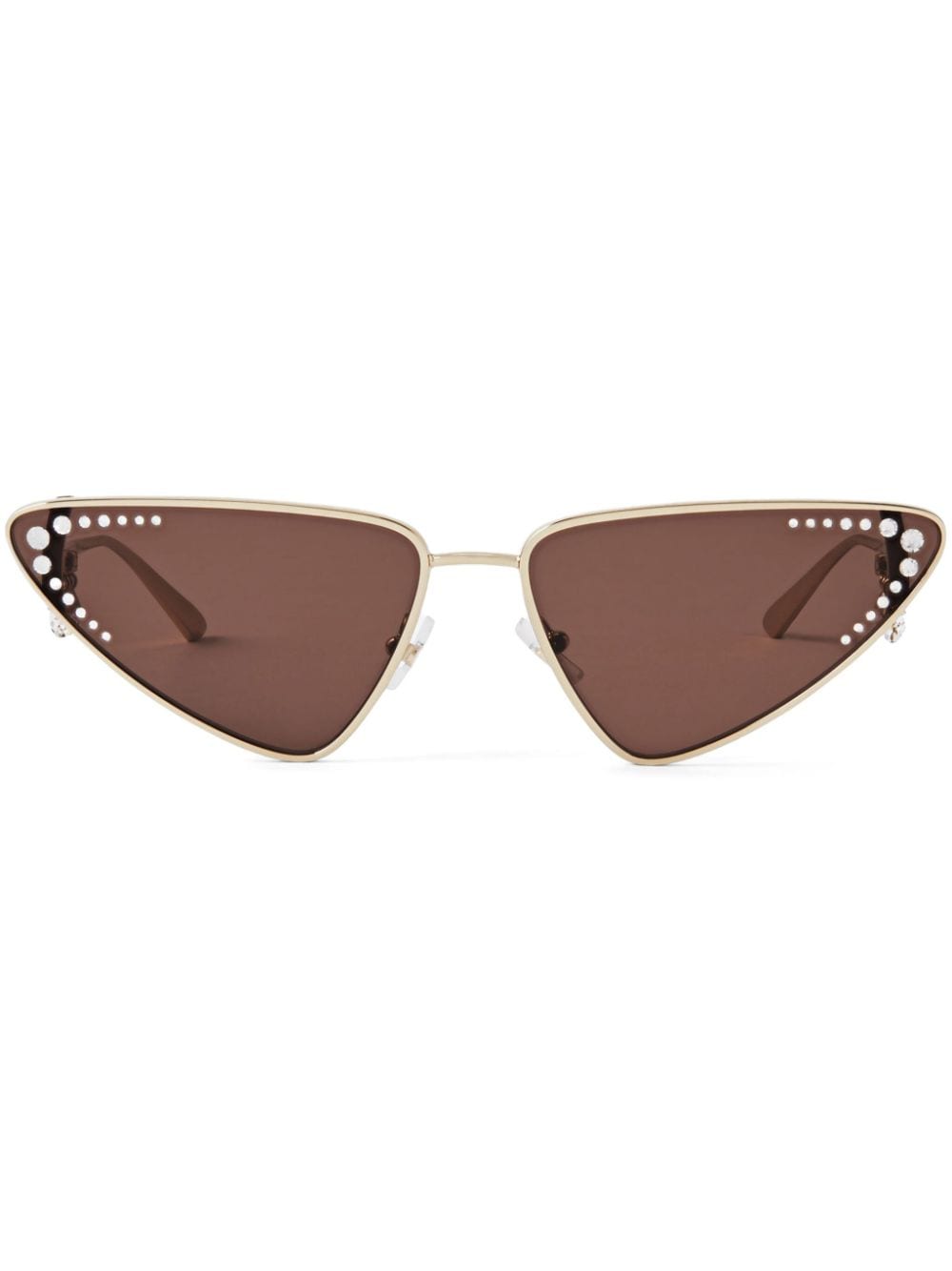 Jimmy Choo Eyewear Kristal Sonnenbrille mit geometrischem Gestell - Gold von Jimmy Choo Eyewear