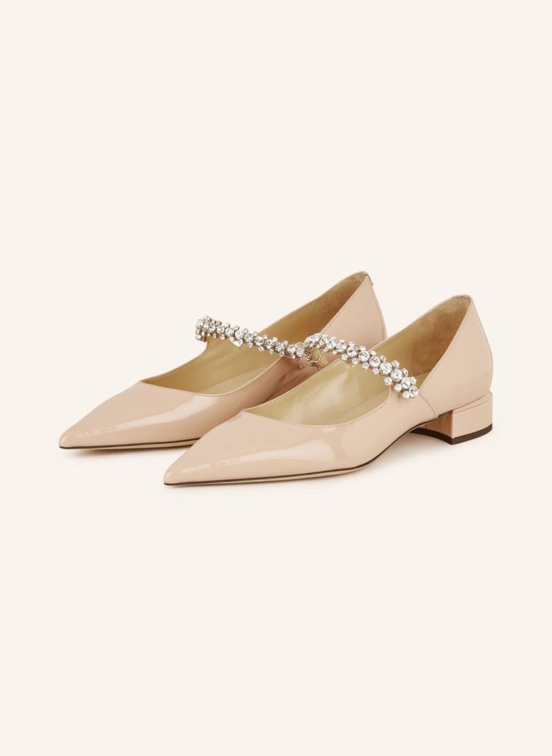 Jimmy Choo Mary-Jane-Ballerinas Bing Mit Schmucksteinen beige von Jimmy Choo
