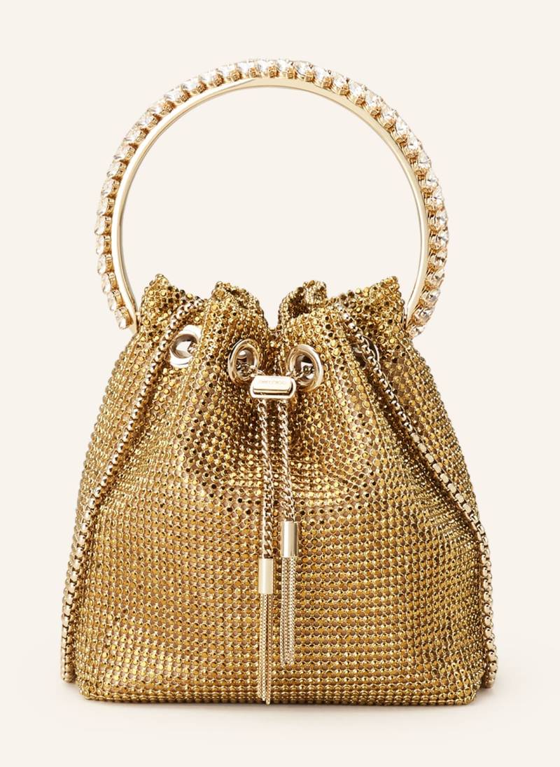 Jimmy Choo Beuteltasche Bon Bon Mit Schmucksteinen gold von Jimmy Choo