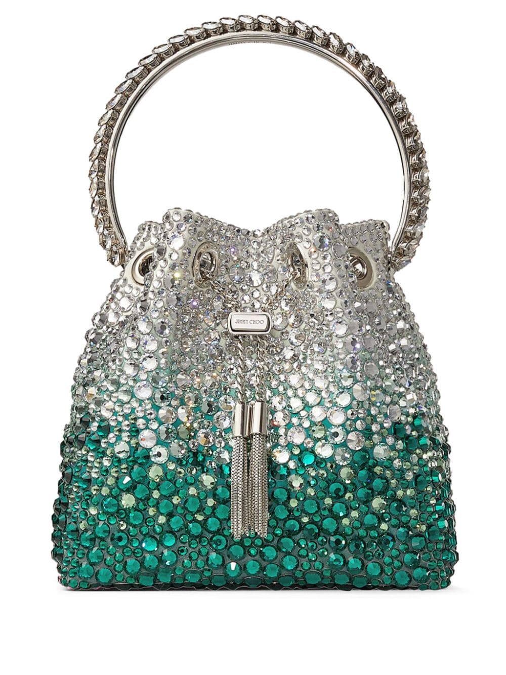 Jimmy Choo Bon Bon Beuteltasche mit Kristallen - Silber von Jimmy Choo