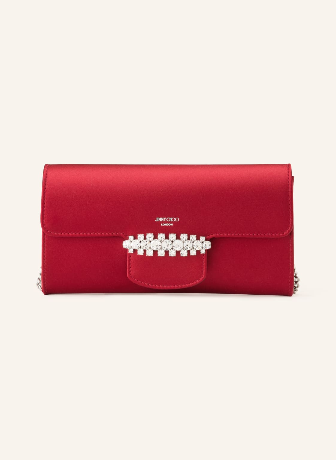 Jimmy Choo Clutch Bing Mit Schmucksteinen rot von Jimmy Choo
