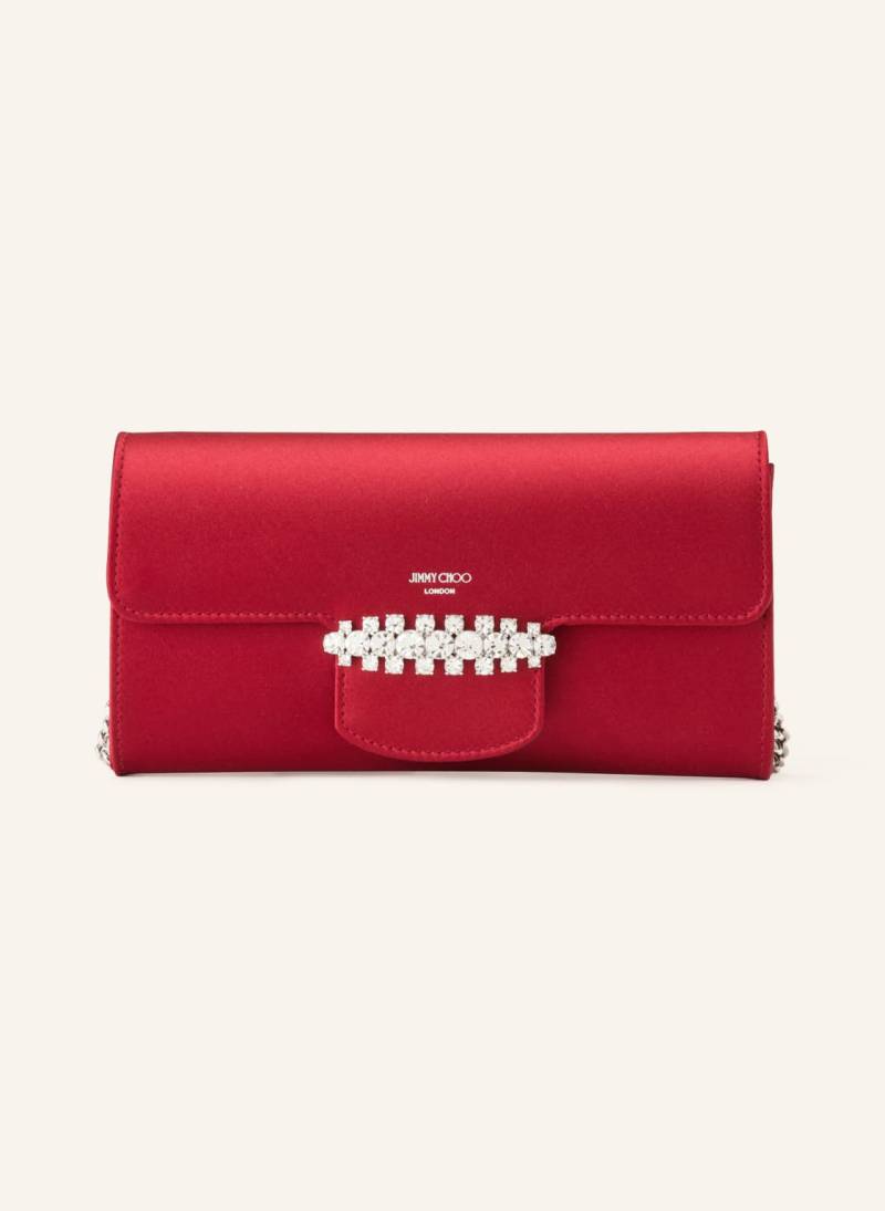 Jimmy Choo Clutch Bing Mit Schmucksteinen rot von Jimmy Choo