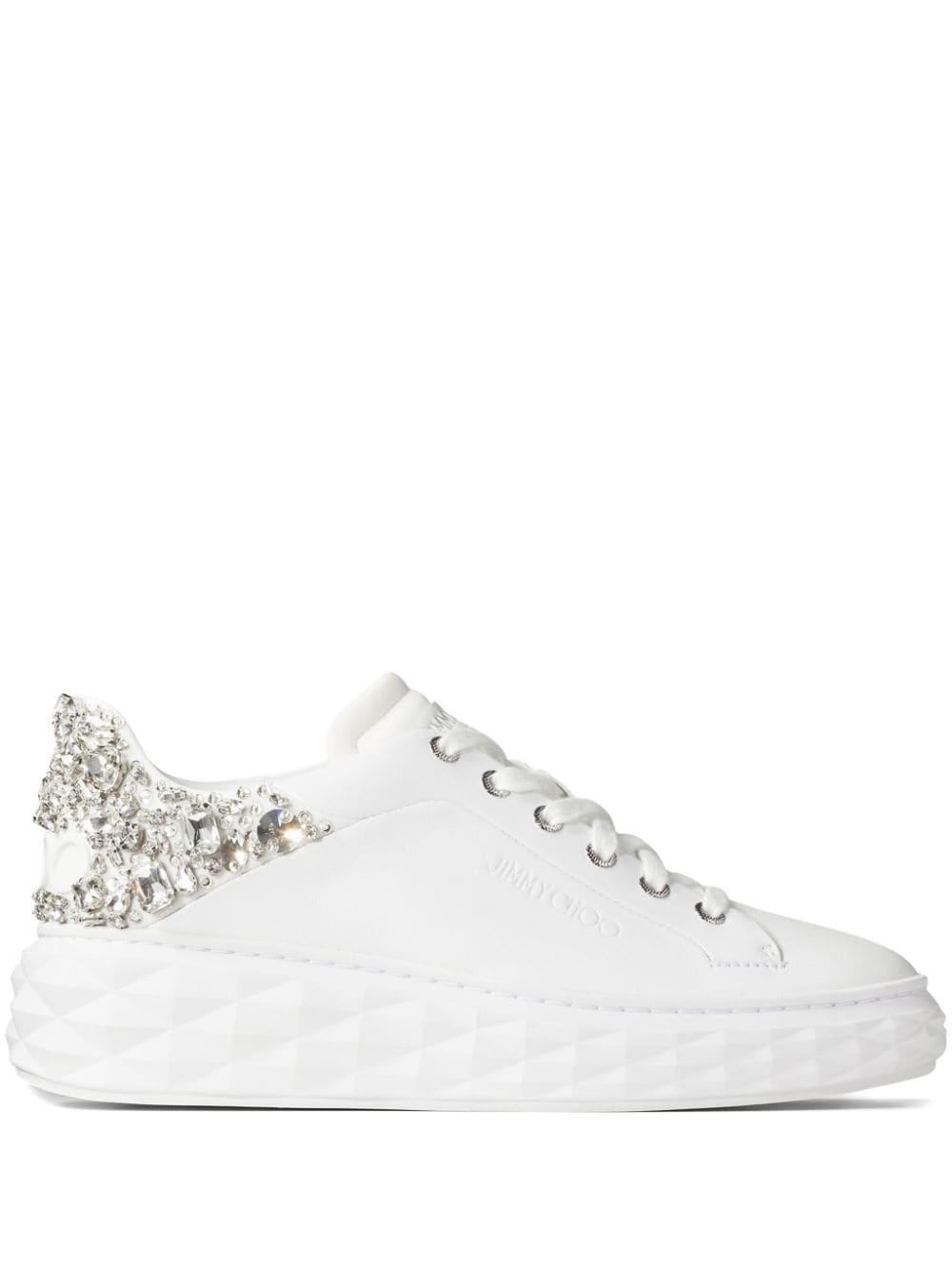 Jimmy Choo Diamond Maxi Sneakers mit Kristallen - Weiß von Jimmy Choo
