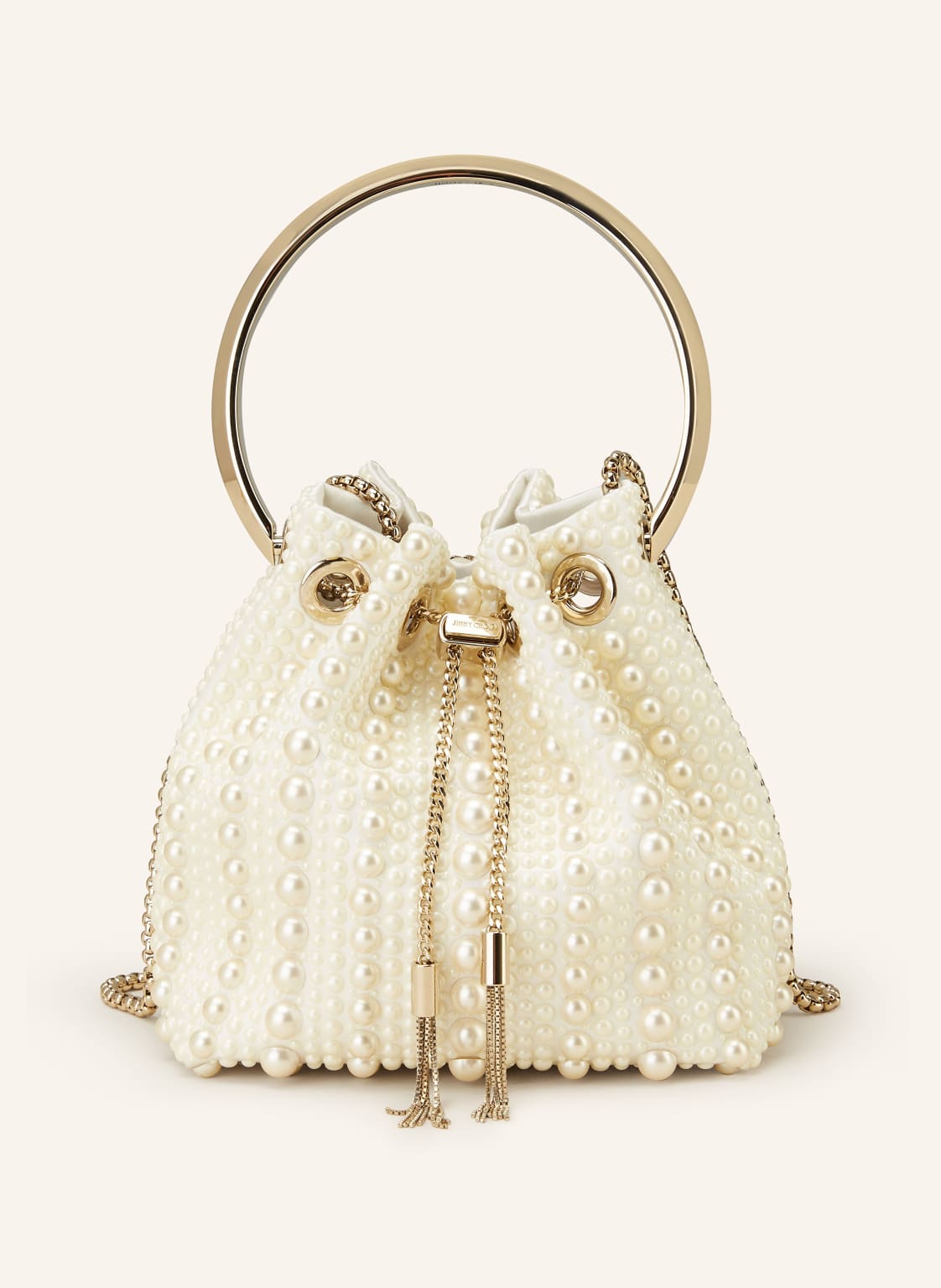 Jimmy Choo Handtasche Bon Bon Mit Schmuckperlen weiss von Jimmy Choo