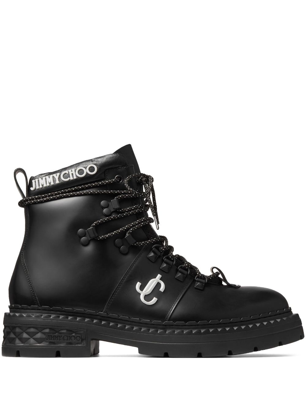 Jimmy Choo Marlow Hiking-Boots mit Monogramm - Schwarz von Jimmy Choo