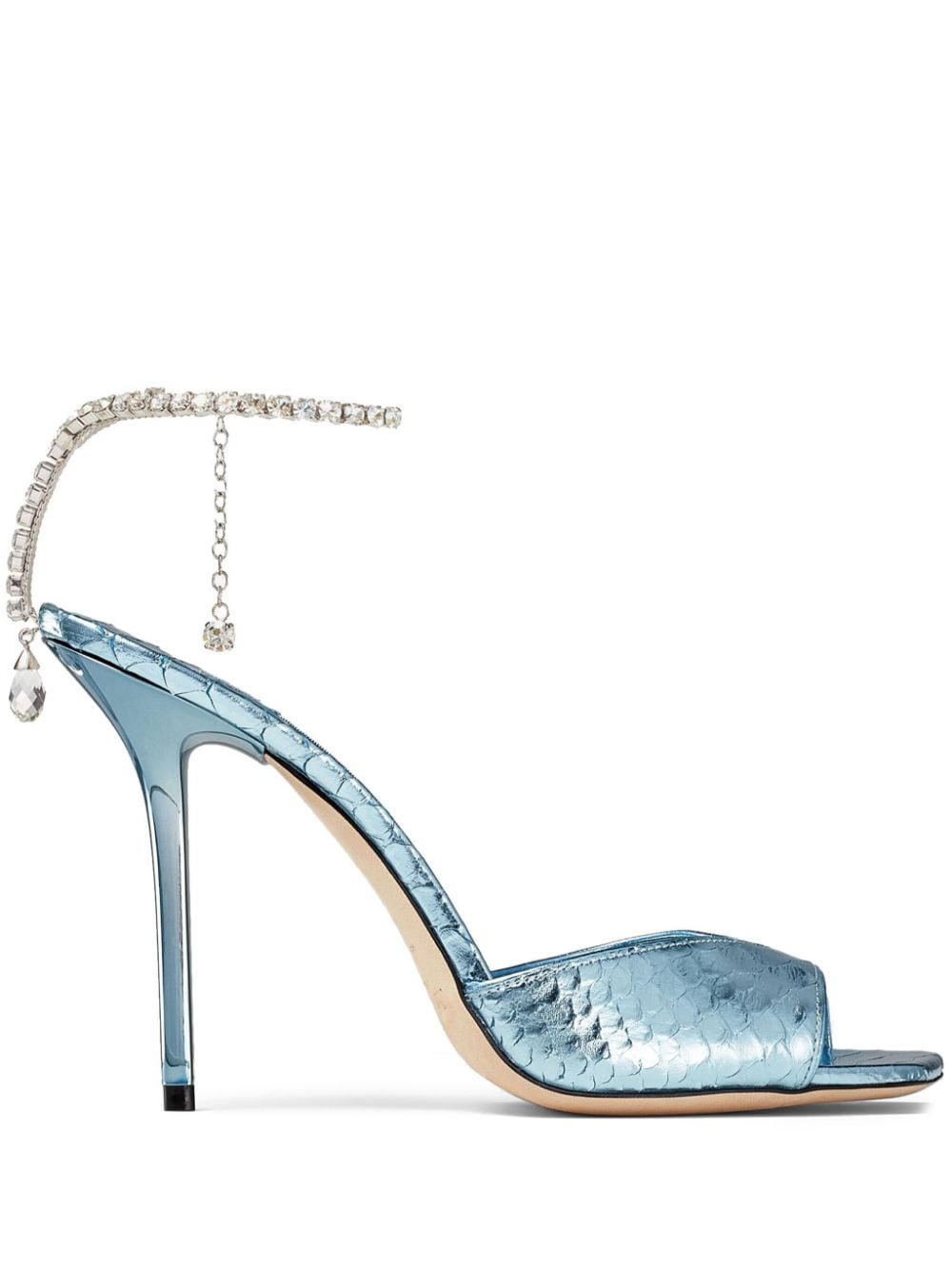 Jimmy Choo Metallische Saeda Sandalen 100mm - Blau von Jimmy Choo