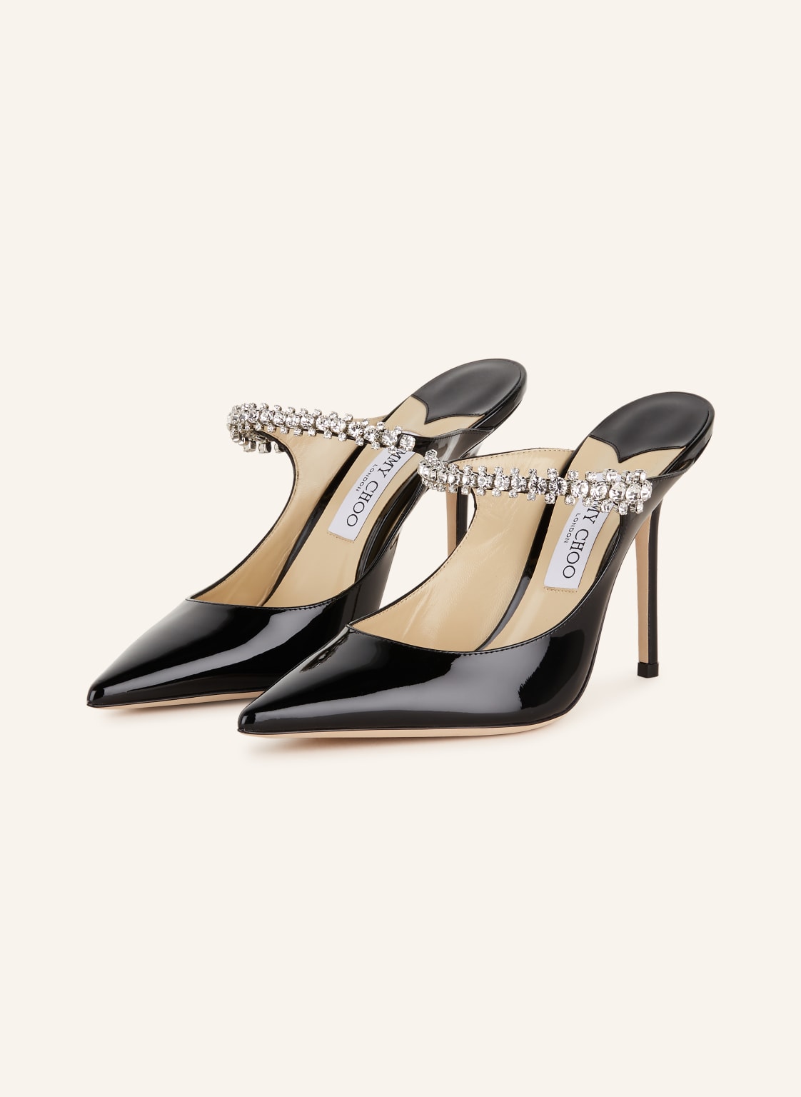 Jimmy Choo Mules Bing 100 Mit Schmucksteinen schwarz von Jimmy Choo