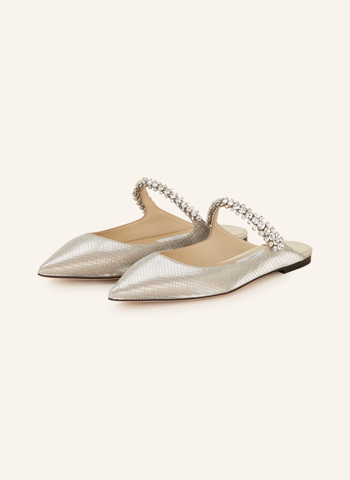 Jimmy Choo Mules Bing Flat Tai Mit Schmucksteinen weiss von Jimmy Choo