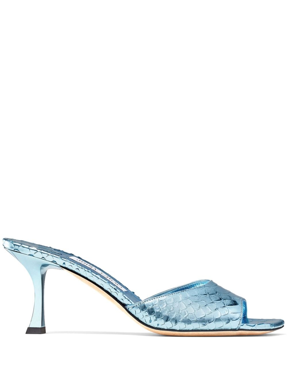 Jimmy Choo Val Mules im Metallic-Look 70mm - Blau von Jimmy Choo