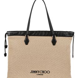 Jimmy Choo Nude Raffia Einkaufstasche von Jimmy Choo